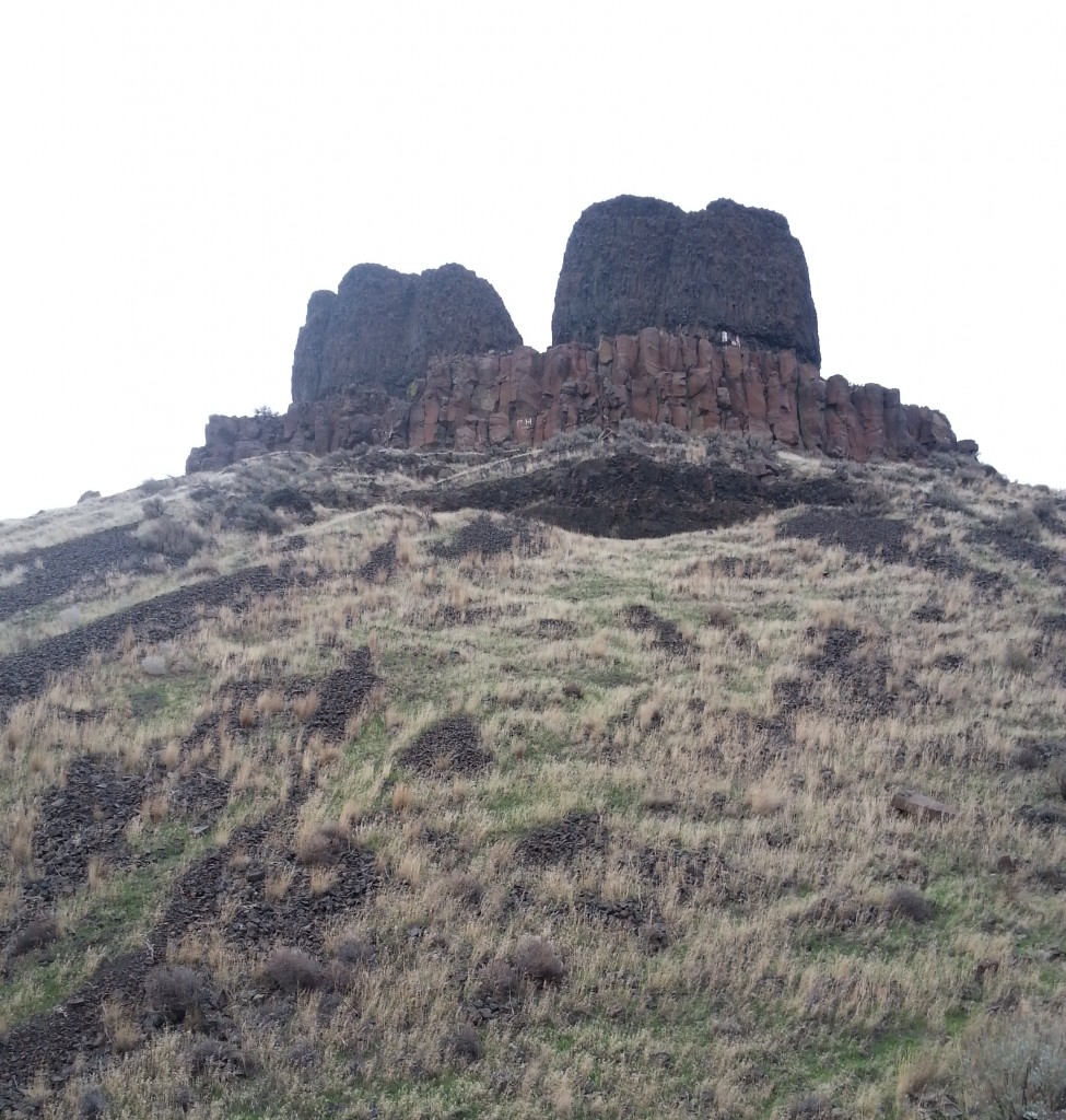 The Twin Sisters rock formation in Walla Walla County, overlooking the Columbia River.